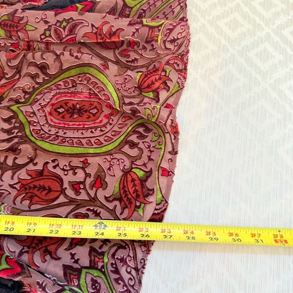 Marrika Nakk Velvet Details Lace Trim Bell Sleeves Peasant Boho Top One Size - Picture 6 of 6